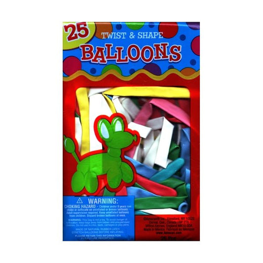 Amscan Assorted Color Twist and Shape Party Balloons (25 Pack) - DollarFanatic.com